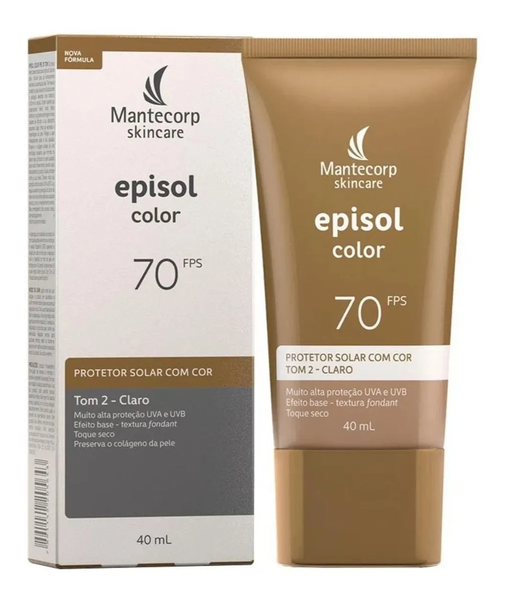 Mantecorp Episol Protetor Facial Solar FPS 70 com Cor - Unidade (940ml) - Cores: